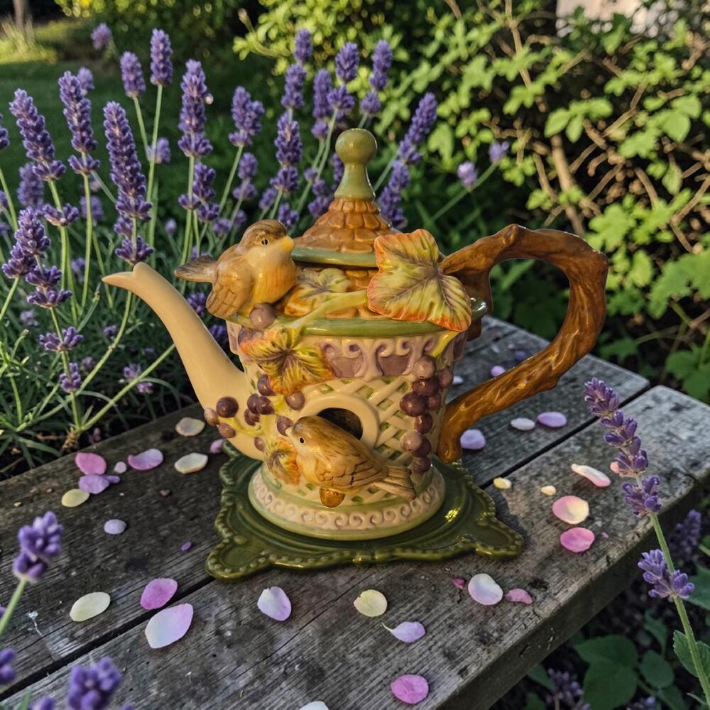 Fitz and Floyd Essentials Chateau Garden Collection Teapot with Lid Discontinued